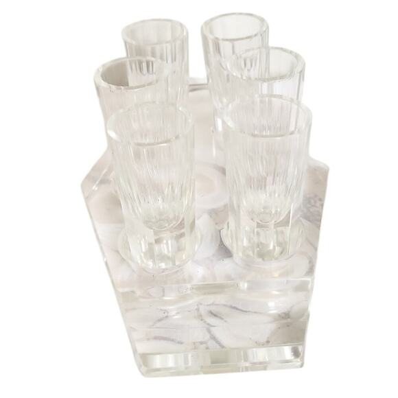 Vodka Liquor Service Set Shot Glasses Holder 6 Vodka Shots Glasses gift - Picture 2 of 5